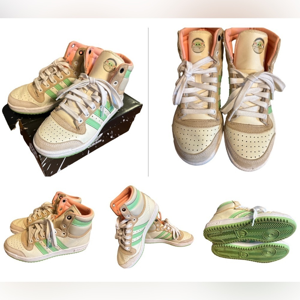 NIB Adidas Baby Yoda Grogu Sneakers US 4 Adidas Baby Yoda Sneakers Yoda Sneakers